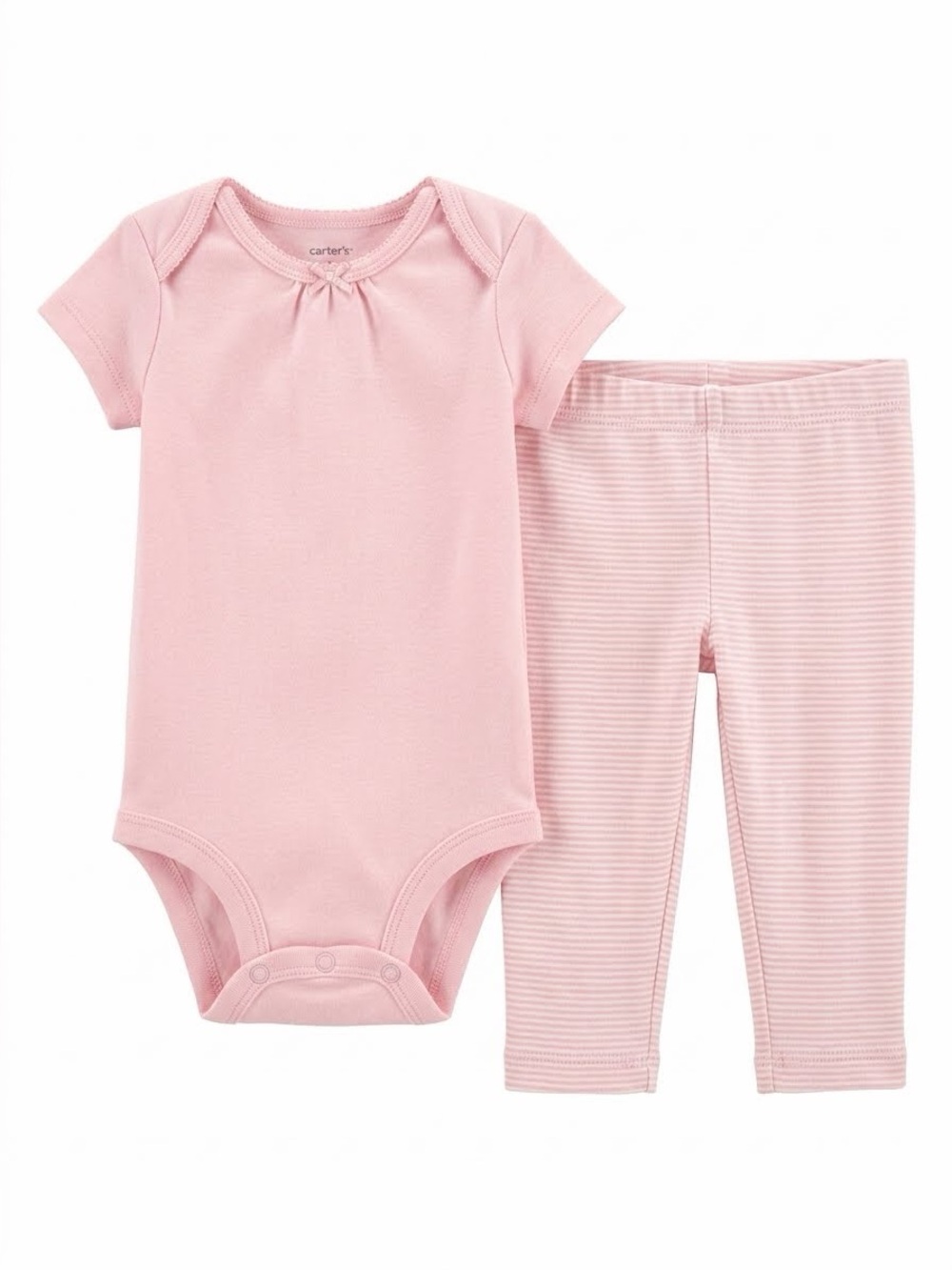 Carter's Baby Girl 2-Piece Outfit Set: Pink Bodysuit & Striped Pants – 6M